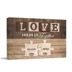 Personalized Canvas Wall Art - Love Holds Us Together - OLESA