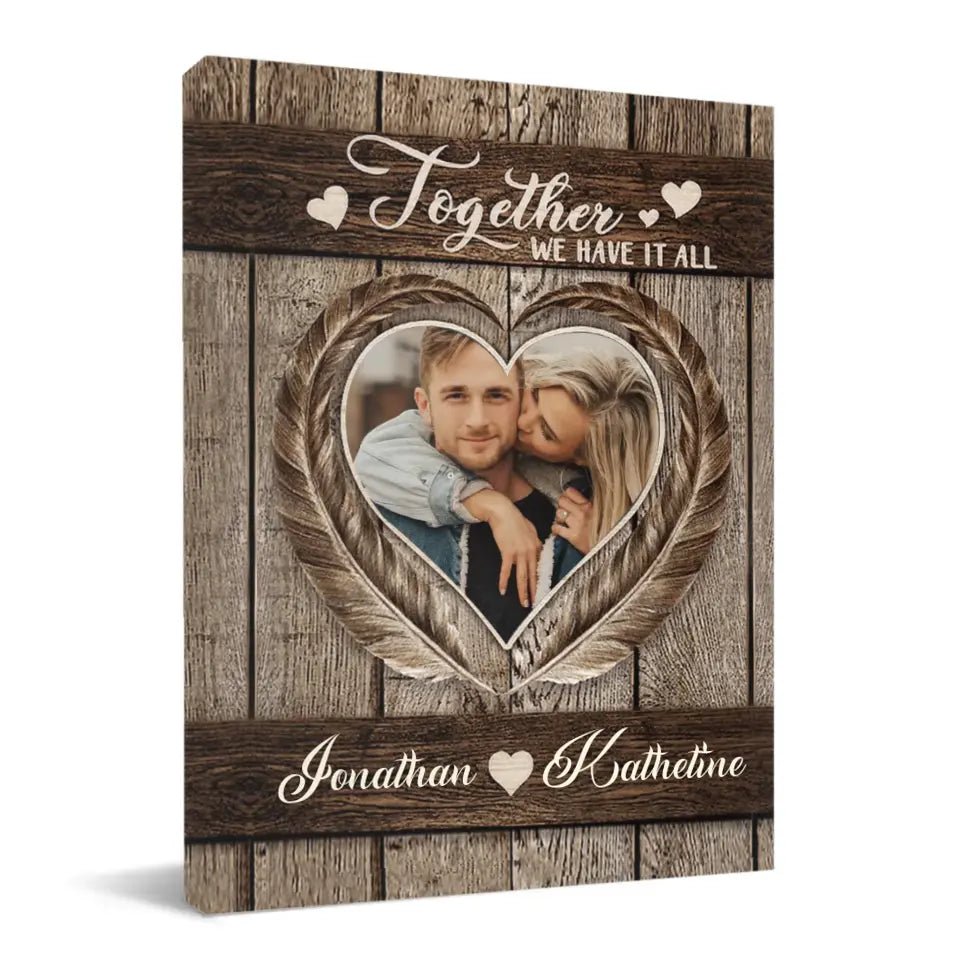 Personalized Couples Canvas Wall Art - Together We Have It All - OLESA