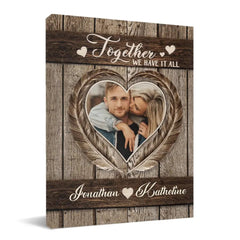 Personalized Couples Canvas Wall Art - Together We Have It All - OLESA