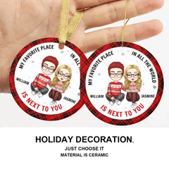 Personalized Custom Couple Ceramic Round Shaped Ornament - Christmas Gift - The Best Thing I've Ever Found - OLESA