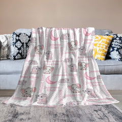 Personalized Custom Elephant Stars Baby Blanket - OLESA