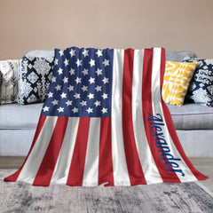 Personalized Custom Name Flag Pattern Blanket - OLESA