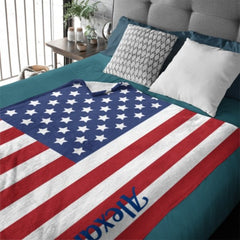 Personalized Custom Name Flag Pattern Blanket - OLESA