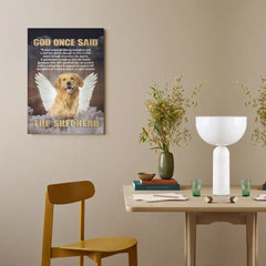 Personalized Custom Photo Angel Pet Canvas Wall Art - God Once Said Shepherd With Wings - OLESA