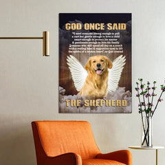Personalized Custom Photo Angel Pet Canvas Wall Art - God Once Said Shepherd With Wings - OLESA