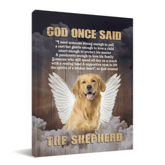 Personalized Custom Photo Angel Pet Canvas Wall Art - God Once Said Shepherd With Wings - OLESA