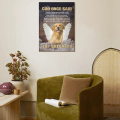 Personalized Custom Photo Angel Pet Canvas Wall Art - God Once Said Shepherd With Wings - OLESA