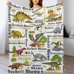 Personalized Dinosaur Name Custom Blanket-Gift for Kids - OLESA