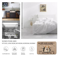 Personalized Doormat - Custom Photo Dog Cat Keep Door Closed - Gift For Pet Lovers, Pet Owners - OLESA