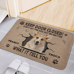Personalized Doormat - Custom Photo Dog Cat Keep Door Closed - Gift For Pet Lovers, Pet Owners - OLESA