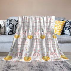 Personalized Elephant Moon and Stars Baby Blanket - OLESA