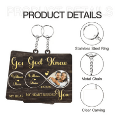 Personalized Fiberboard Keychain Custom Photo For Couple - My Heart Needed You - OLESA