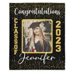 Personalized Graduation Blanket 2023 Custom Photo and Name Congratulations Graduation Gift - OLESA