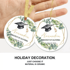 Personalized Graduation Keepsake Ceramic Ornament - Custom Graduation Gift - OLESA