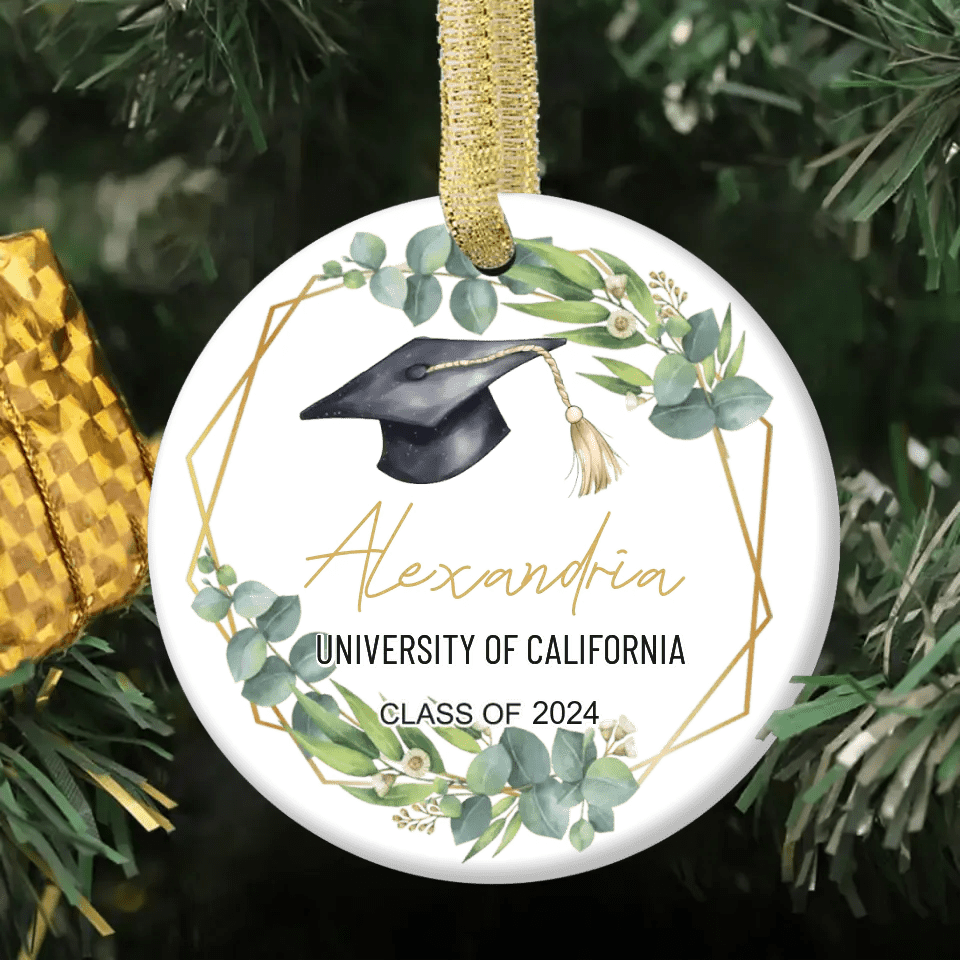 Personalized Graduation Keepsake Ceramic Ornament - Custom Graduation Gift - OLESA