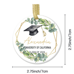 Personalized Graduation Keepsake Ceramic Ornament - Custom Graduation Gift - OLESA