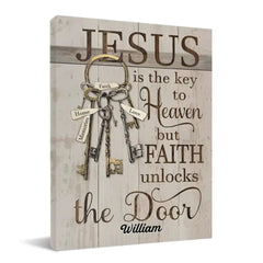 Personalized Jesus is The Key To Heaven Canvas Wall Art - OLESA
