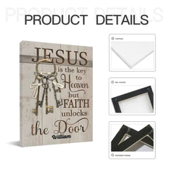 Personalized Jesus is The Key To Heaven Canvas Wall Art - OLESA