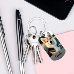 Personalized Keychain Custom Pet Photo Pet Memorial Gift - OLESA