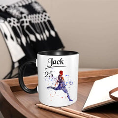 Personalized Mug Custom Name Soccer Player Mug - Sport Gift for Grandson Boyfriend Dad Husband - OLESA