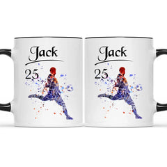 Personalized Mug Custom Name Soccer Player Mug - Sport Gift for Grandson Boyfriend Dad Husband - OLESA