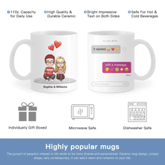 Personalized Mug It Started With A Message - Anniversary, Loving Gift For Spouse, Couples - OLESA