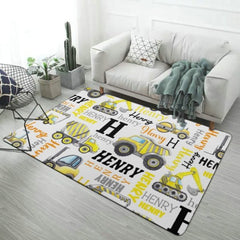 Personalized Name Construction Decorative Mat - Gift for Baby Birthday - OLESA