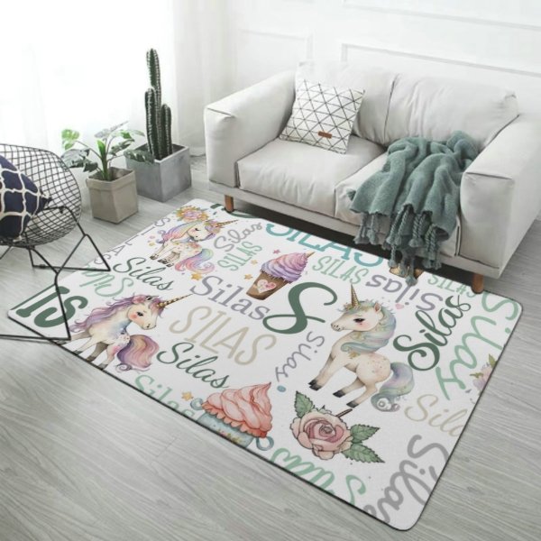 Personalized Name Custom Unicorn Decorative Mat - OLESA