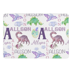 Personalized Name Dinosaur Decorative Mat - Gifts for Kids - OLESA
