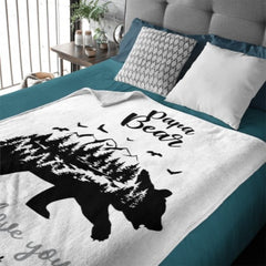 Personalized Name Papa Bear Blankets Gift For Dad - OLESA