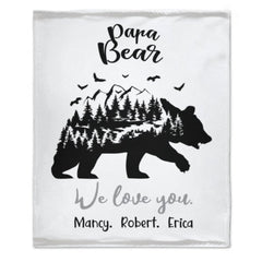 Personalized Name Papa Bear Blankets Gift For Dad - OLESA