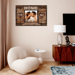 Personalized Photo Canvas Wall Art - Home Is Where The Heart Is - OLESA