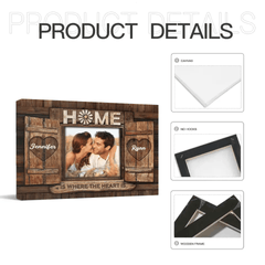 Personalized Photo Canvas Wall Art - Home Is Where The Heart Is - OLESA