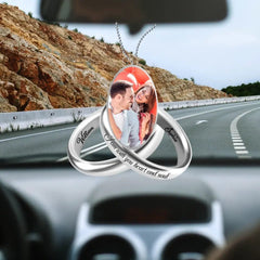 Personalized Photo Couple Silver Rings Acrylic Ornaments - OLESA