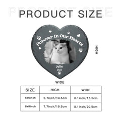 Personalized Photo Heart Shape Memorial Garden Stone - Forever In Our Hearts - OLESA