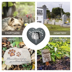 Personalized Photo Heart Shape Memorial Garden Stone - Forever In Our Hearts - OLESA