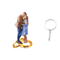 Personalized Photo Keychain - Gift For Couple, Wife, Husband - OLESA