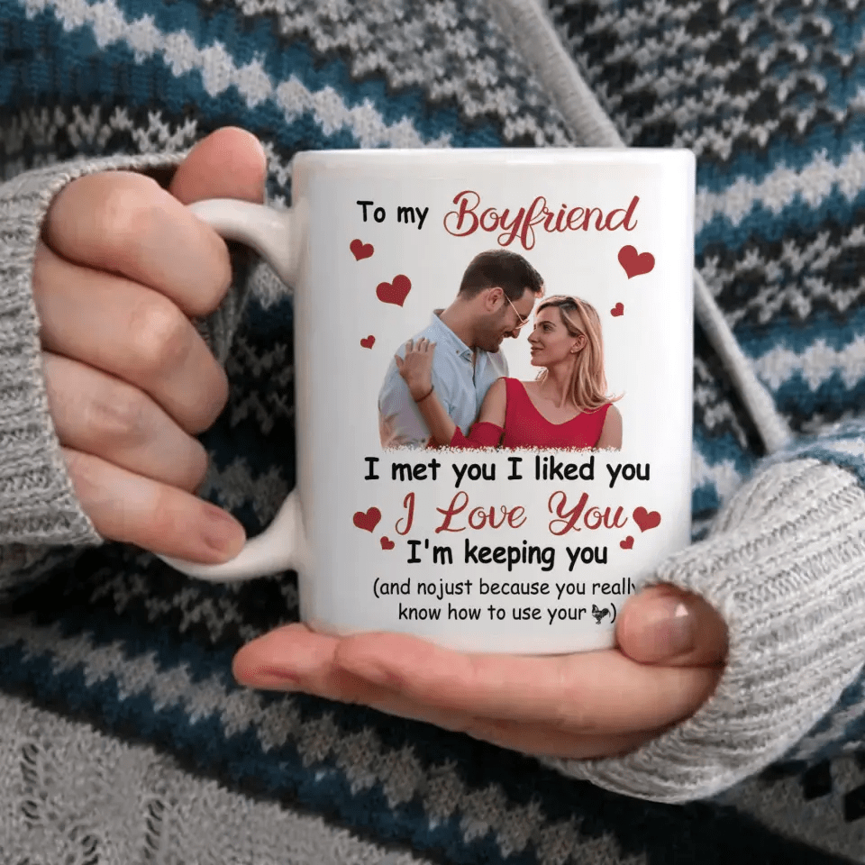 Personalized Photo Mug For Couple - I Met You, I Liked You, I Love You - OLESA