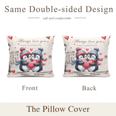 Personalized Pillow - Gift For Penguin Couple - OLESA