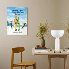 Personalized Skiing Canvas Wall Art for Couples, Skiing Lovers - Skiing Partners for Life - OLESA
