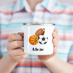 Personalized Sport Mug Kids Mug - Soccer Baseball Basketball - OLESA