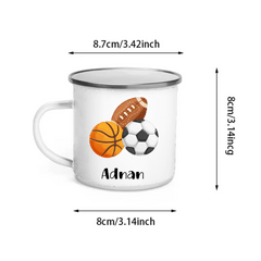 Personalized Sport Mug Kids Mug - Soccer Baseball Basketball - OLESA