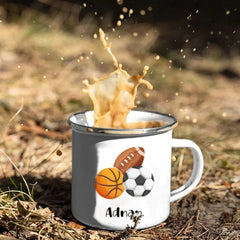 Personalized Sport Mug Kids Mug - Soccer Baseball Basketball - OLESA