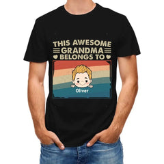 Personalized T Shirt - This Awesome Nana Mommy Daddy Belongs To These Kids - OLESA