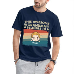 Personalized T Shirt - This Awesome Nana Mommy Daddy Belongs To These Kids - OLESA