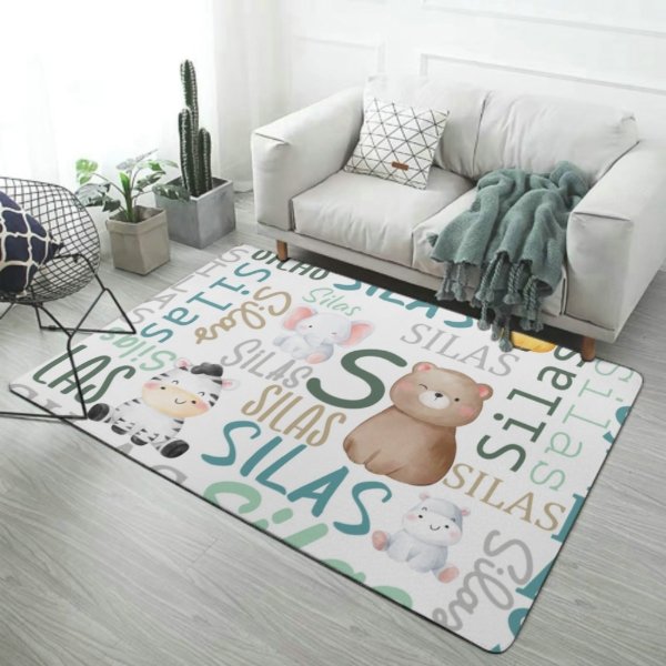 Personalized Woodland Cute Animals Decorative Mat - OLESA