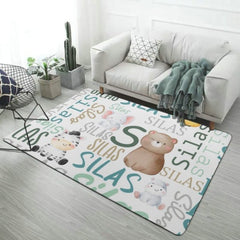 Personalized Woodland Cute Animals Decorative Mat - OLESA