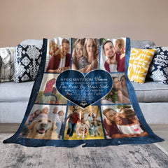(Photo Inserted) Hugs From Heaven - Personalized Blanket - Memorial Gift For Family, Remembrance, Grief Gift, Sympathy Gift - OLESA