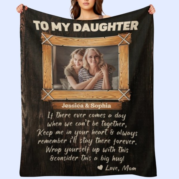 （Photo Inserted) Wrap Yourself Up With This - Personalized Blanket - Birthday, Loving Gift For Daughter, Son, Grandkids - OLESA