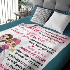 Pink Color To My Bestie Doll Girls Personalized Fleece Blanket - OLESA